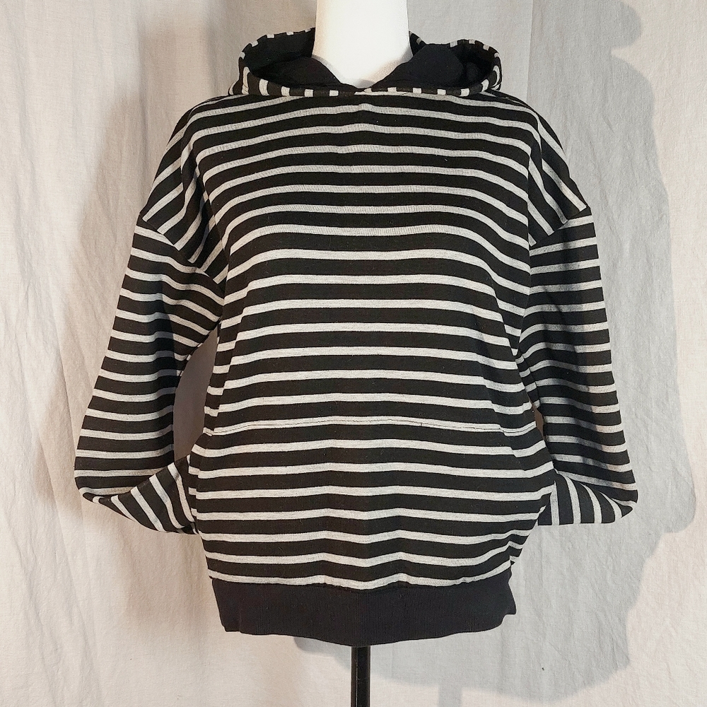 ONE/Urban Outfitters black & grey striped hoodie, XS, GUC